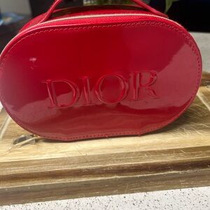 Dior Glossy Red Cosmetic Bag NWOT